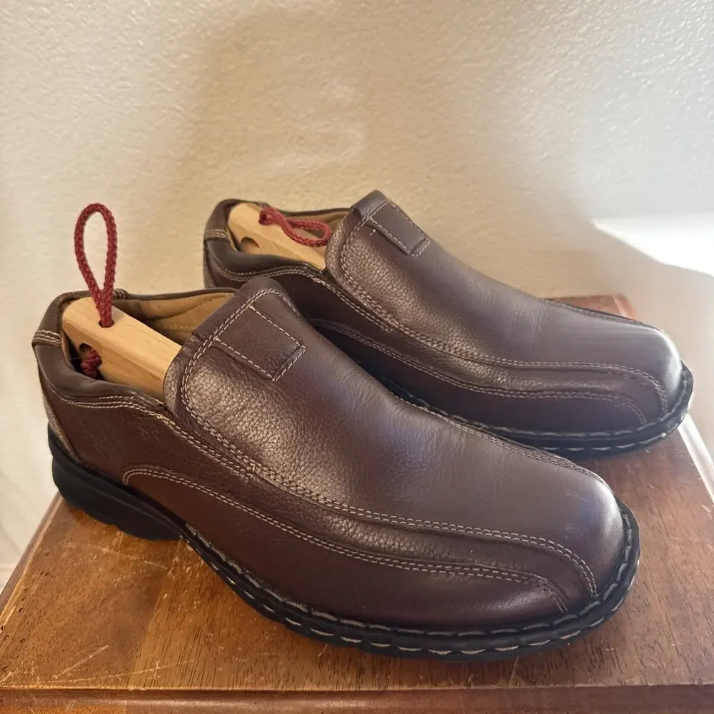 GH Bass Co Mens Lenny Brown Leather Slip On Loafer Shoes‎ Size 8 M